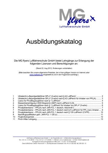 Ausbildungskatalog (PDF - 348kB) - MGflyers