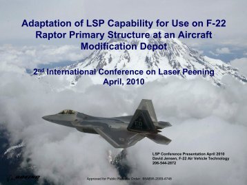 Adaptation of LSP capability for use on F-22 Raptor Primary ...