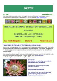 HERMANUS BLOMME- EN EKOTENTOONSTELLING Tee en ...