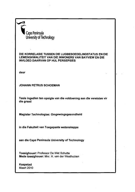 I I Ii Cape Peninsula University Of Technology