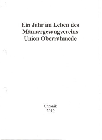 Männergesangvereins - MGV Union Oberrahmede