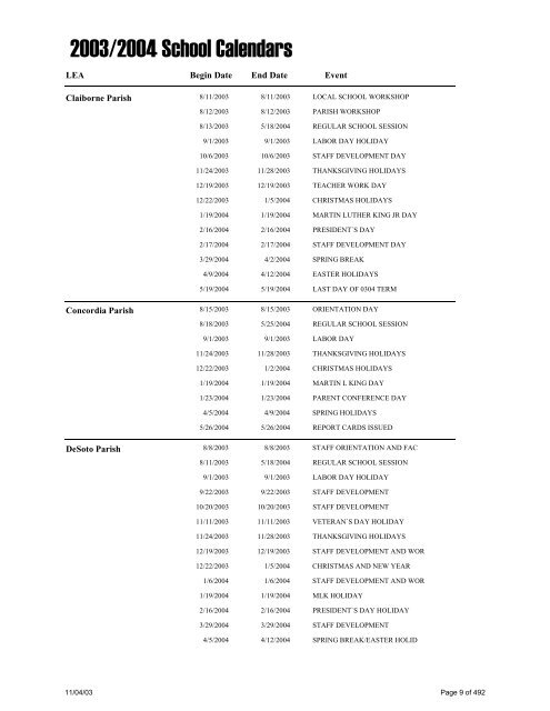 Louisiana School Directory - Vermilion Parish Schools