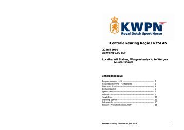 Centrale keuring Regio FRYSLAN - KWPN