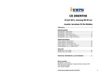 CK Drenthe definitive kopij - KWPN