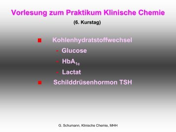 Vorlesung zum Praktikum Klinische Chemie - Medizinische ...