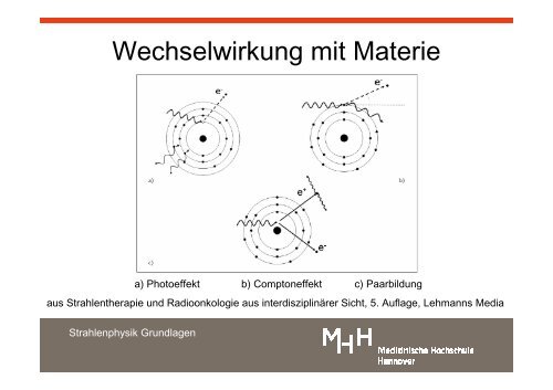 Strahlenphysik 2010 _folien_pdf - Medizinische Hochschule Hannover