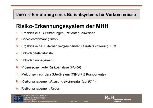 10 Jahre Risikomanagement und Patientensicherheit an der