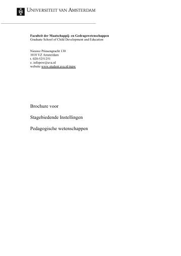 Brochure voor stagebiedende instellingen - Alumni Pedagogische ...