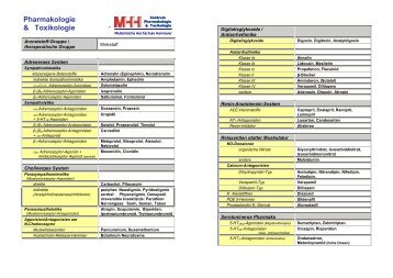 Pharmakologie & Toxikologie - Medizinische Hochschule Hannover