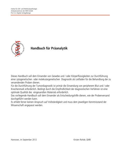 Handbuch für Präanalytik (PDF)
