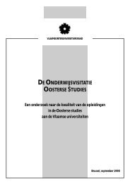 DE ONDERWIJSVISITATIE OOSTERSE STUDIES - VLIR