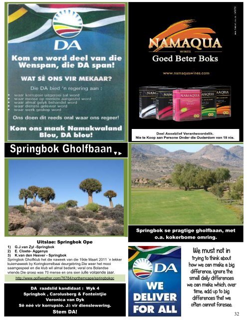 22 April 2011 - Namaqualand Information