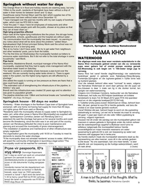 22 April 2011 - Namaqualand Information