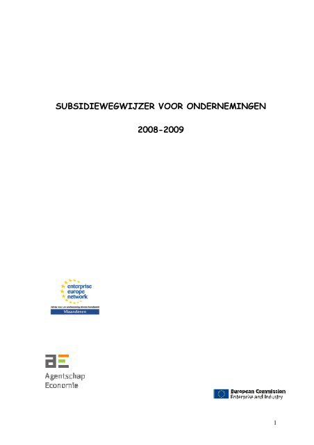 Subsidie Wegwijzer voor Ondernemingen - Publicaties - Vlaanderen ...