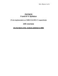 PHYSICS II and III Yr Syllabus (UG courses) - Osmania University