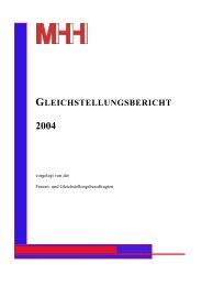 Gleichstellungsbericht 2004 - Medizinische Hochschule Hannover