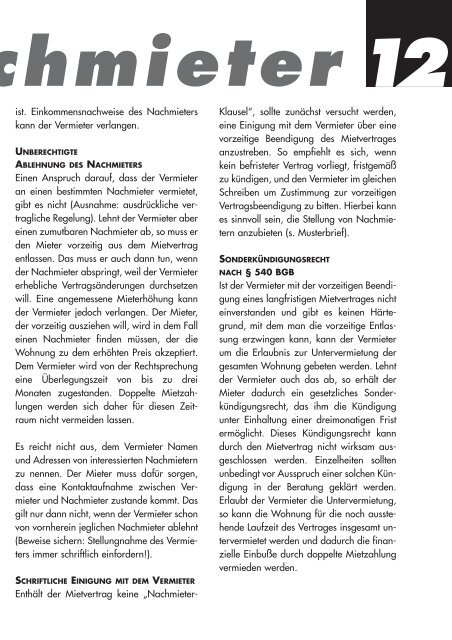 Mietvertrag Ohne Nachmiet