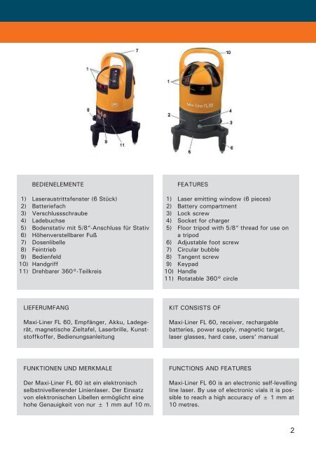 Bedienungsanleitung Users' manual Maxi-Liner FL 60