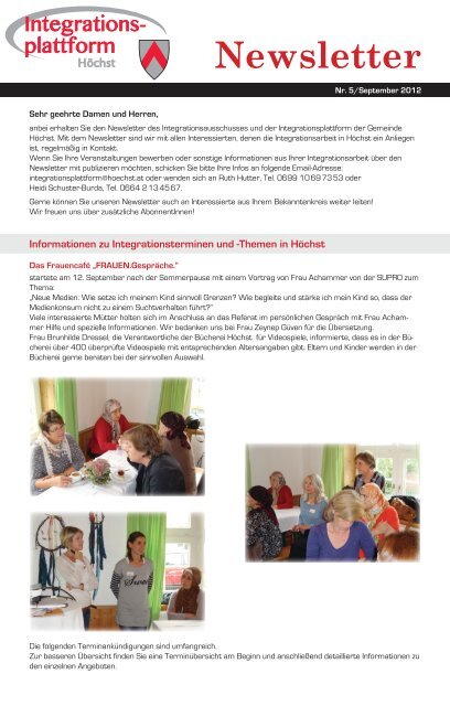 Newsletter - Gemeinde Höchst