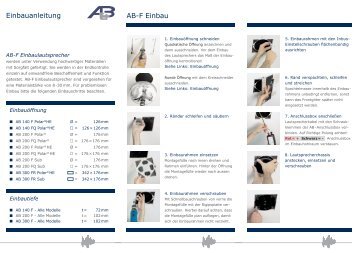 AB-F Einbau Einbauanleitung - A&B Lautsprecher