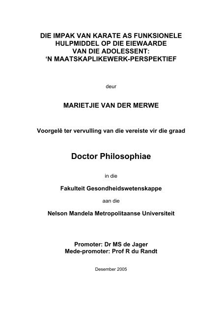 Doctor Philosophiae - Nelson Mandela Metropolitan University