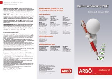 Beitrittserklärung 2013 - Arbö