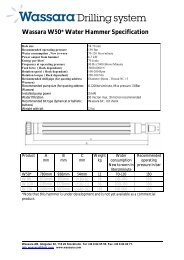 Wassara W50* Water Hammer Specification - MICON