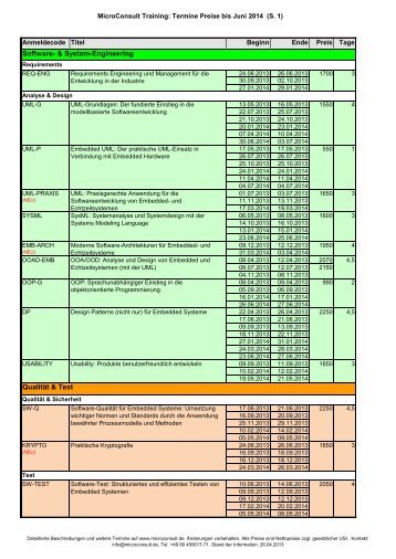 Termine & Preise (PDF) - Microconsult.de