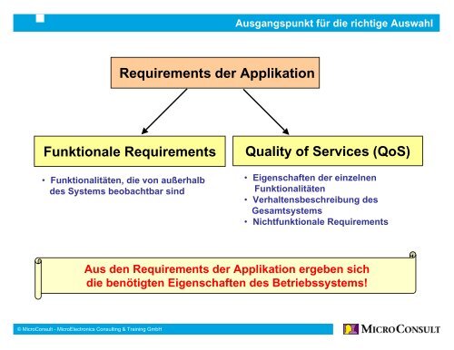 Auswahlkriterien für Embedded Betriebssysteme - Microconsult.de