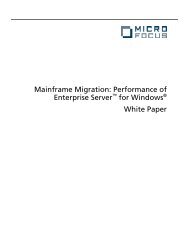 Mainframe Migration: Performance of Enterprise Server - Micro Focus