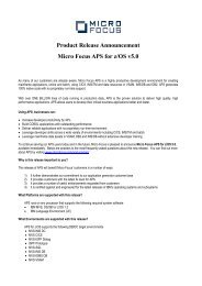 Product Release Announcement Micro Focus APS for z/OS v5.0