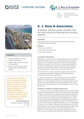 K. J. Ross & Associates - Micro Focus