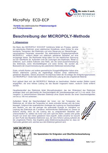 MicroPoly (elektrochemisches Entgraten und Polieren) (pdf)