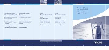 Aktenordnung und Aktenplan - MICUS Management Consulting GmbH