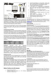 Weitere Funktionen des Dsl-Systems - ACT Europe