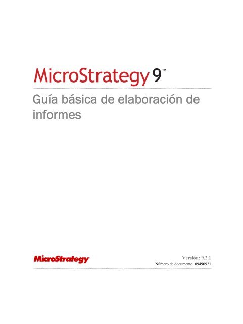 GuÃ­a bÃ¡sica de elaboraciÃ³n de informes - MicroStrategy