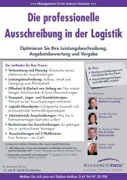 Die professionelle Ausschreibung in der Logistik - Management ...