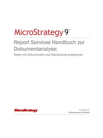 Report Services Handbuch zur Dokumentanalyse - MicroStrategy