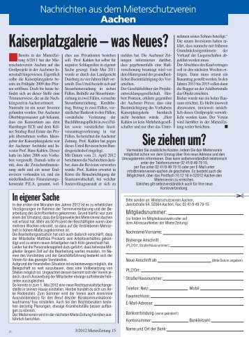 Kaiserplatzgalerie â was Neues? - Mieterschutzverein Aachen