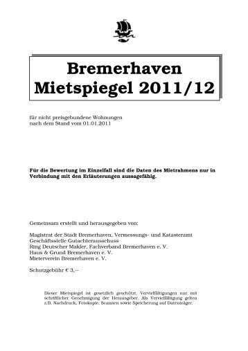 Mietspiegel für Bremerhaven 2011/2012 - Mieterverein ...
