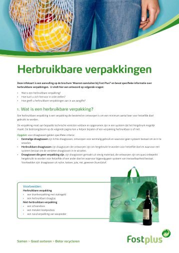 Download de infokaart 'Herbruikbare verpakkingen' - FOST Plus