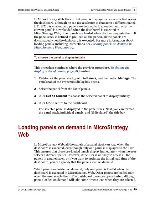 Dashboards and Widgets Creation Guide - MicroStrategy