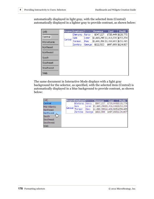 Dashboards and Widgets Creation Guide - MicroStrategy