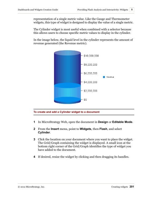 Dashboards and Widgets Creation Guide - MicroStrategy