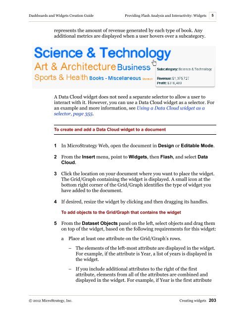 Dashboards and Widgets Creation Guide - MicroStrategy