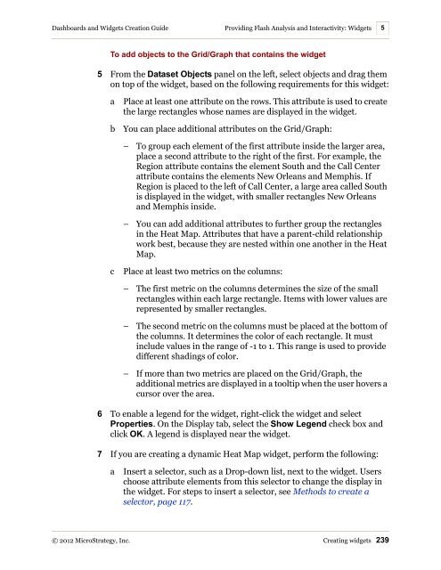Dashboards and Widgets Creation Guide - MicroStrategy