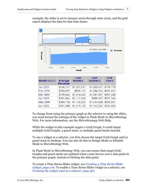 Dashboards and Widgets Creation Guide - MicroStrategy