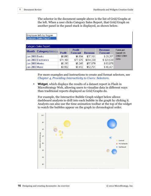 Dashboards and Widgets Creation Guide - MicroStrategy