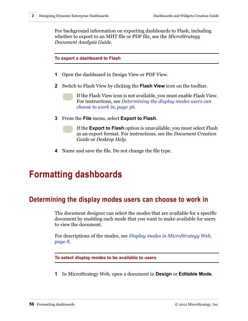 Dashboards and Widgets Creation Guide - MicroStrategy