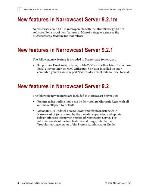 narrowcast server - MicroStrategy